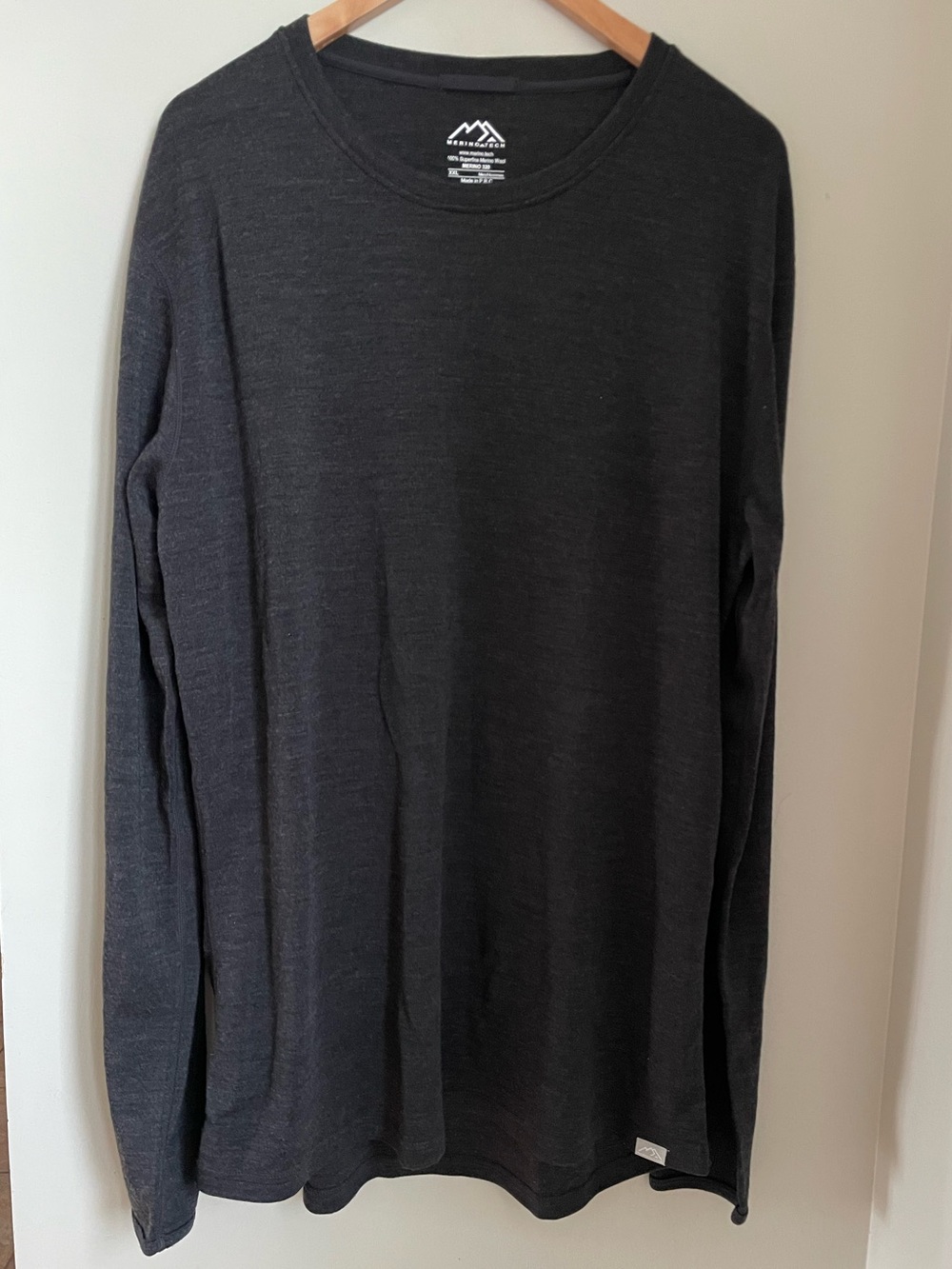 Merino Tech 320 Long Sleeve Crewneck Dark Grey Baselayer XXL Outdoor Gorpcore